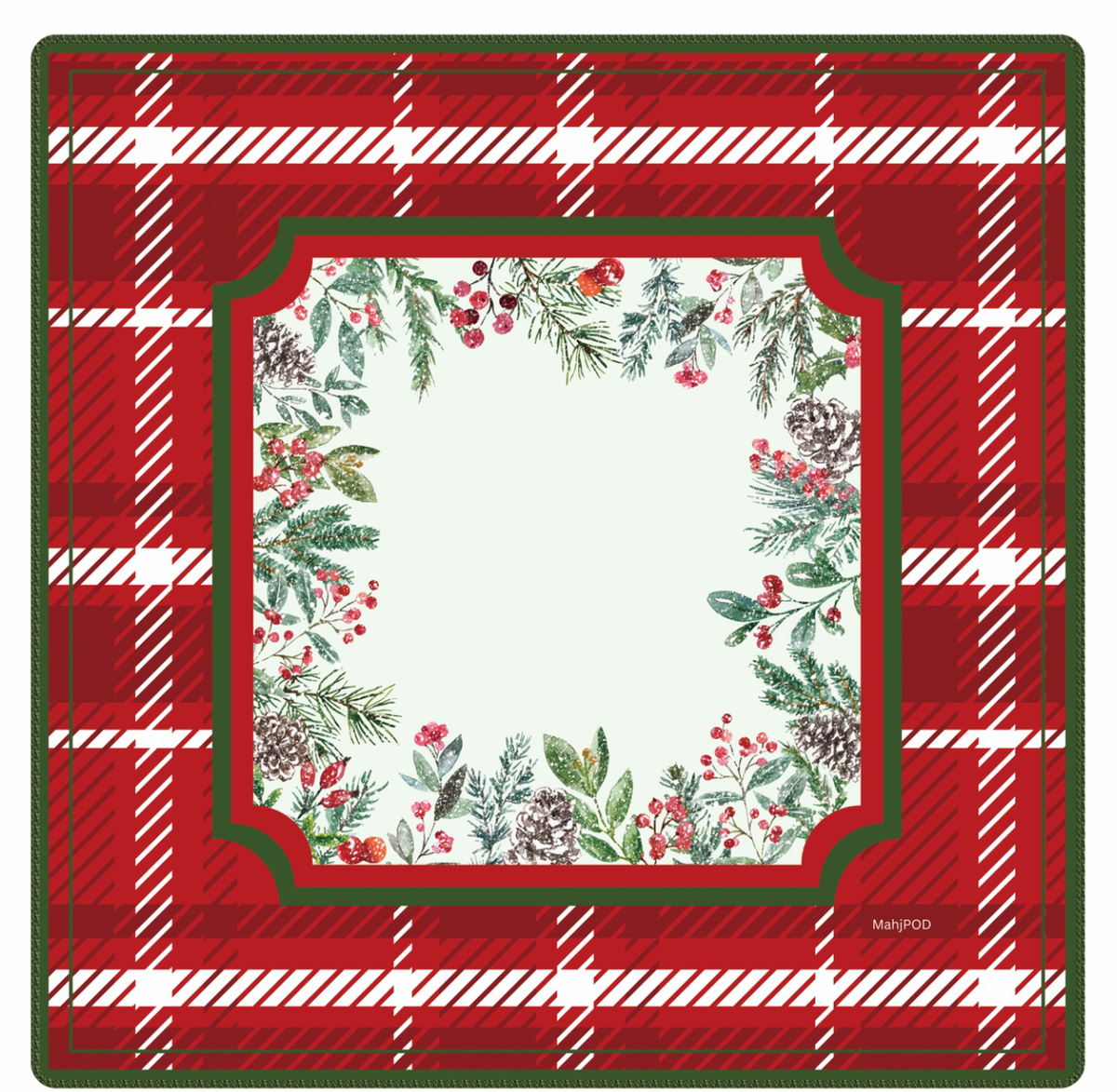 Mahjong Mat - Winterberry Plaid