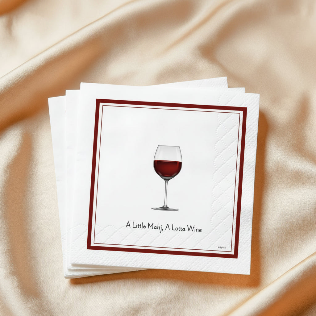 Cocktail Napkins - A Little Mahj, A Lotta Wine