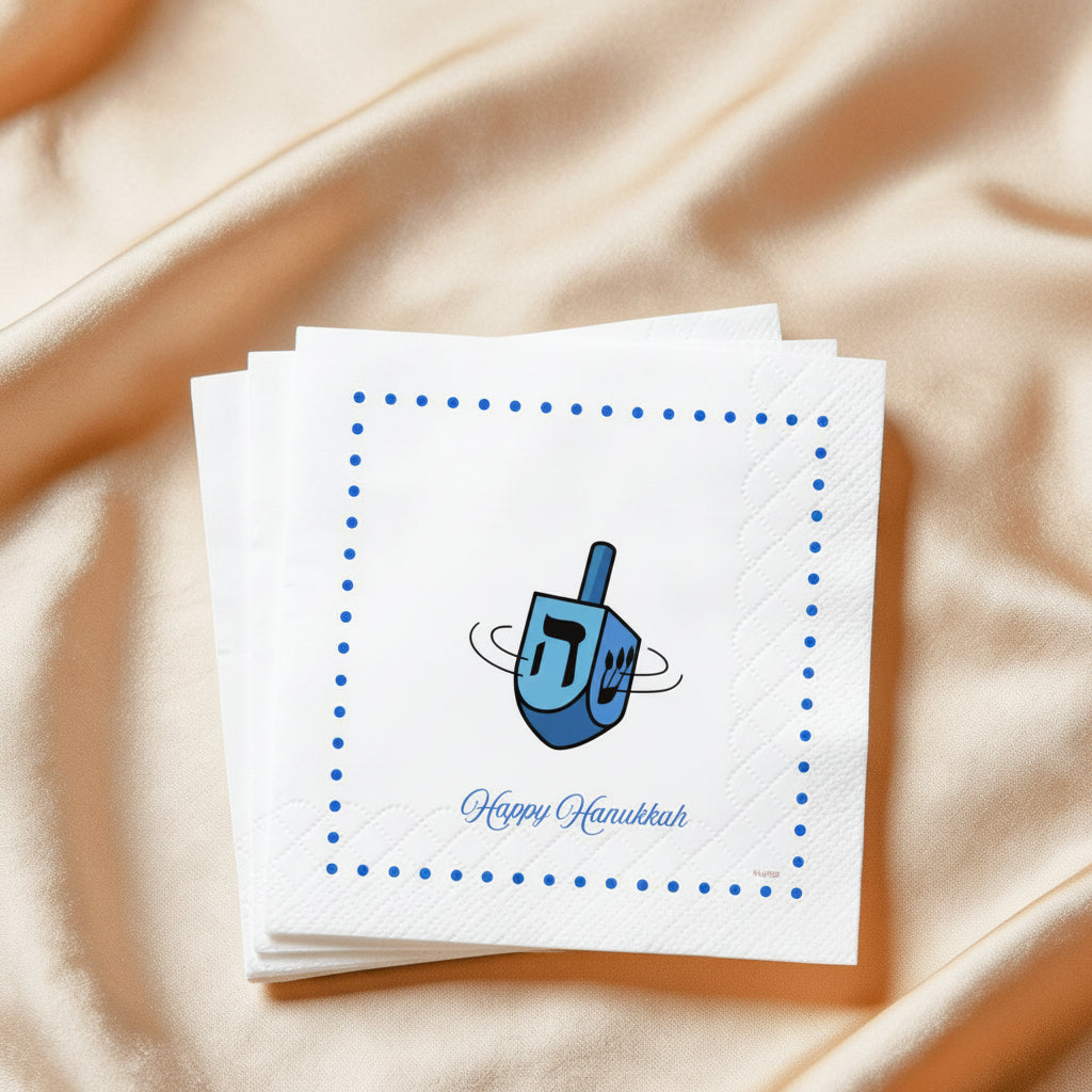 Cocktail Napkins - Happy Hanukkah - Dreidel