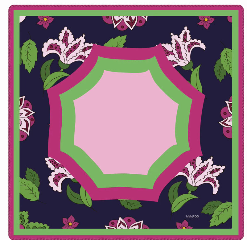Mahjong Mat - Purple Posh Blooms