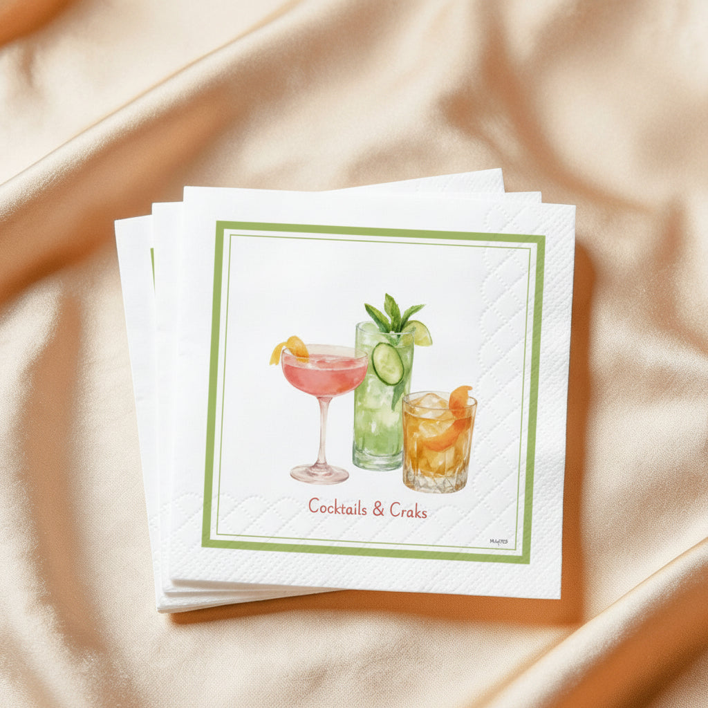 Cocktail Napkins - Cocktails & Craks