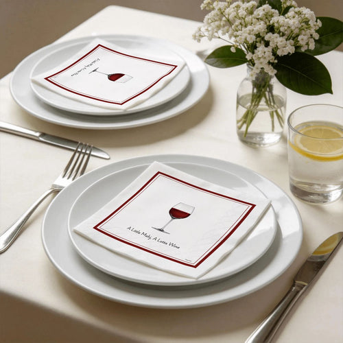 Cocktail Napkins - A Little Mahj, A Lotta Wine