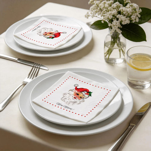 Cocktail  Napkins - Merry  Mahjong - Santa